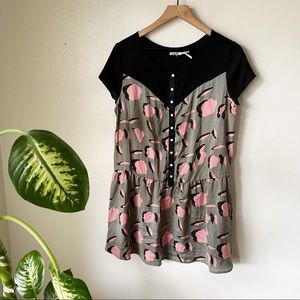 Urban Outfitters | Printed Drop Waist Shirtdress